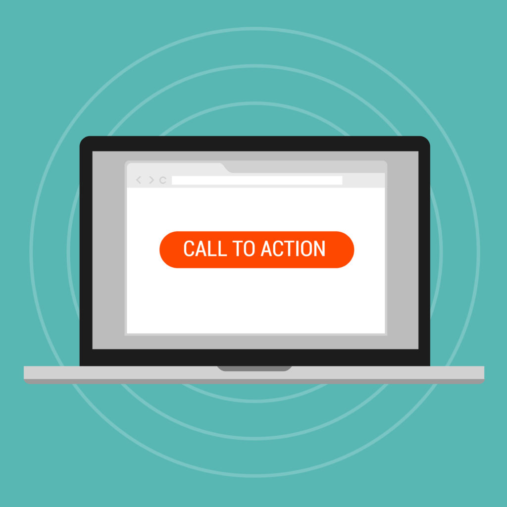 call to action on landing page